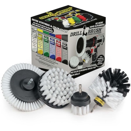 Drill Brush Power Scrubber By Useful Products 5 in W 5 in L Brush, White W-S-E42O-QC-DB
